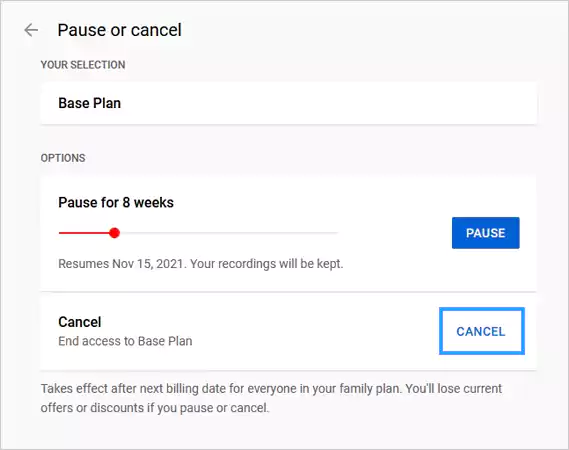 Click on Cancel