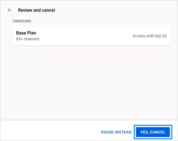 Click on Yes Cancel for Completing Canceling