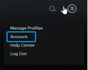 In the drop-down menu, choose Account.